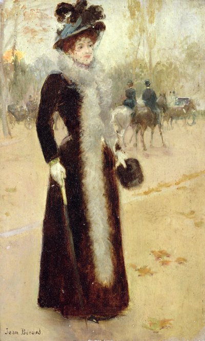 A Parisian Woman in the Bois de Boulogne, c.1899 by Jean Beraud